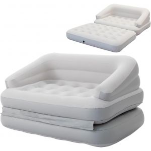 Ulteronixshop-Canap&eacute;-Lit Gonflable, Matelas D'air Floqu&eacute; Avec Accoudoir, Taille Double - Neuf