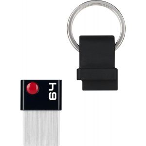 Cl&eacute; USB 3.2 Nano Ring T100 Capacit&eacute; 64 Go, 64 GB Compatibilit&eacute; Universelle USB 3.0 ECMMD64GT103 Design Exclusif avec Anneau Porte Cl&eacute;s Ultra Fine, Sans Capuchon - Neuf