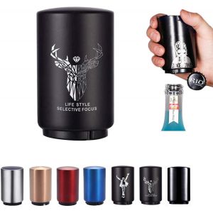 1 Pcs Ouvre-Bouteille Magnétique Automatique En Acier Inoxydable(Tête De Cerf) - Décapsuleur À Poussoir Pour Bouteille De Vin, Bière, Soda - Accessoire De Cuisine - Neuf
