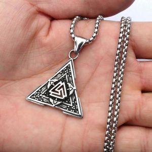 Nouveau Domineering Viking Bijoux Triangle Symbole Acier Inoxydable Pendentif Collier Yashanwen Collier Homme S Article - Neuf