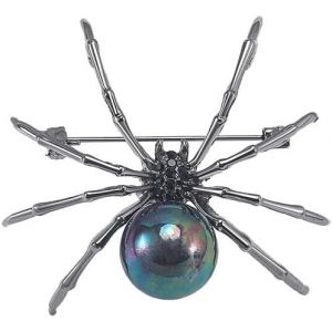 Kjdal-Broche Araign&eacute;e Grise Avec Perle Et Pin's Insecte Avec Perle Multicolor Pour Fille Femme - Neuf
