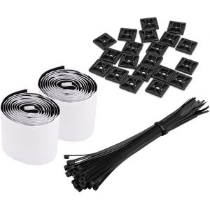 Kal-Ruban Adhésif, Kit De Rangement De Pédalier, Bandes De Fixation Adhésives Très Résistantes, Attaches De Câble Réglables En Nylon Avec Support Adhésif Pour Studio, Maison, Bureau - Neuf