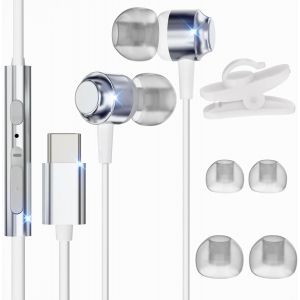 KALANKA-Écouteurs USB C pour Samsung Galaxy S23 S22 Ultra S24 S21 A53 A33 5G,HiFi Stéréo Magnétique Ecouteurs Filaire USB C avec MICR, pour iPhone 15 Pro Max Huawei P60 Pixel 8 7 Pro 6a iPad 10 iPad - Neuf
