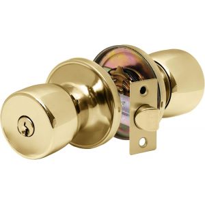 Tulip Passage Knob &iquest; Poign&eacute;e de Porte Ronde Am&eacute;ricaine avec Serrure Simple &iquest; Bouton de Poign&eacute;e Rotatif pour Portes Int&eacute;rieures en Bois &iquest; Finition Noir Mat&iquest; Kit Complet - Neuf