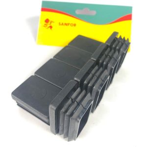 Rectangular End Cap|40 X 20 Mm|Foot And Tube Protectors|Support Sticks|Non-Slip,Adhesive|Black|8 Units - Neuf