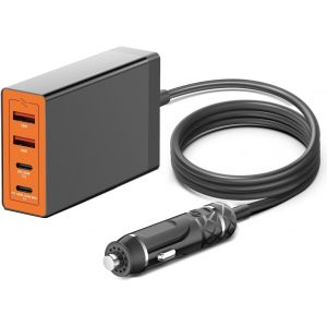 JGD-Station de Charge USB C Voiture Chargeur pour MacBook Air 13"" 15"" M4 2025 2024 Pro 16"" 14"" Surface Book 3 DC 12V-24V Allume-Cigare PD3,1 156W 140W 100W 96W 90W 65W 60W 40W Multi-Ports - Neuf