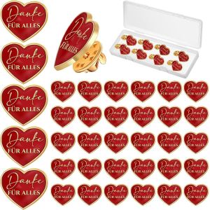 Kjdal-24 Pièces Danke Für Alles Épingles Épinglette Coeur En Émail Merci Épingle En Émail Emballages En Vrac Pour La Récompense De L'équipe De L'entreprise Récompense Des Employés Pour Vêtements - Neuf