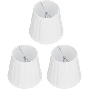 Lot De 3 Abat-Jour &Agrave; Clipser,Petits Abat-Jour De Lustre,Abat-Jour En Tissu Pour Lampadaire Et Lampe De Table,4,7 X 4,3 X 3,3 Pouces(Blanc) - Neuf