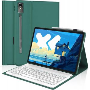Coque Clavier Pour Lenovo Idea Tab Pro 12.7"" 2025, Fran&ccedil;ais Azerty, Clavie D&eacute;tachable Bluetooth Pour Lenovo Idea Tab Pro Tablette, Vert Fonc&eacute;[Z591] - Neuf