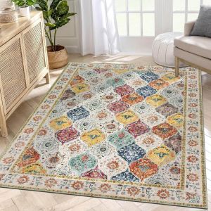 Tapis De Couloir Poil Court Color&eacute; 90x150 Cm Tapis Cuisine Antid&eacute;rapant Tapis De Porte D'entr&eacute;e Interieur Tapis De Sol Vintage Boheme Chic Pour Salon,Chambre,Couloir,Cuisine - Neuf