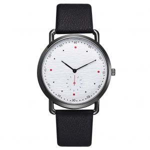 Montre-Bracelet A Quartz Tendance Pour Homme, Bracelet En Pu, Cadran Rond, Decontractee, Pour Le Travail (Noir) - Neuf