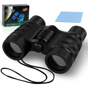 KALANKA-Jumelles Enfant, Grossissement 4X30, Jouet Enfant 4-12 Ans, Jumelles pour Enfants Jouet Parfait pour Les Petits Garcons et Filles Cadeau de Noël Enfants Jeux Exterieur, Antidérapant, Noir - Neuf