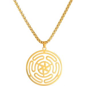 Kal-Roue De H&eacute;cate Symbole Collier H&eacute;cate Pendentif Vikingtriple D&eacute;esse Wiccan Roue Amulette Pa&iuml;en Bijoux Wiccan Cadeaux Pour Hommes Femmes - Neuf