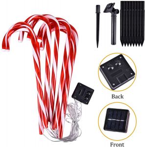 5 morceaux de friandises de No&euml;l lumi&egrave;res, solaire b&eacute;quilles, rez de l - Neuf