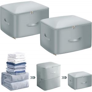 Kyaoayo-Lot De 2 Organisateur D'auto-Compression Ultra Peu Encombrant Très Grand Sac De Compression Voyage Sacs De Rangement Compressible Pour Couettes, Vêtements, Couvertures (54x42x60cm) - Neuf