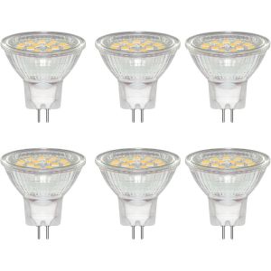 Kal-Lot De 6 Ampoule Gu4 Led 3w Spot, Blanc Neutre 4000k, Équivalent 20w 30w Lampe Halogène, 300lm, Ac/Dc 12v-24v, 120° Faisceaux, Non-Dimmable, Avec Verre De Protection Transparent - Neuf