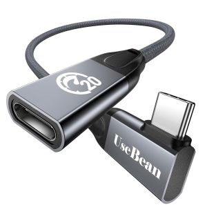 240W Câble d'Extension USB C 0.3M,Câble USB C 3.2 Mâle vers Femelle à Angle Droit,Charge Rapide Vidéo 4K PD 3.1 20Gbps,Extension de type C,pour PSVR2/USBC Hub/MacBook/iPhone15/Chargeur Mag-Safe - Neuf