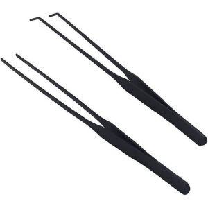 Ensemble De Pinces À Épiler En Acier Inoxydable Pour Aquarium - 2 Pièces, Droites Et Courbes, Pour La Plantation, L'alimentation Et L'entretien - Neuf