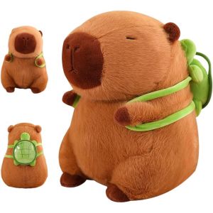 KALANKA-Peluche Capybara 23cm, Sac &agrave; Dos Tortue, Cadeau Enfants - Neuf