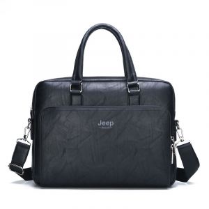 Guitar EP BULUO-Sac à main en croûte de cuir pour homme,sacoche de grande capacité pour ordinateur portable de 14 pouces,étuis à bombes pour bureau,haute qualité - Black - Neuf