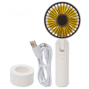 HJLIAN Ventilateur electrique portatif rotatif a 180 degres, mini ventilateur portable reglable pour l'ete, blanc - Neuf