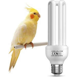 Kalanka-Uvb 2.4 Lampe Pour Oiseaux E27, 23w Lampe Fluorescente Compacte 2.4 Uvb Ampoule Pour Oiseaux, Perroquets, Reptiles - Neuf