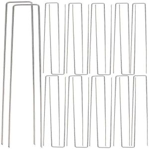 Lot De 50 Piquets Galvanisés En Forme De U Pour Gazon ¿ Agrafes Durables Pour Tentes, Auvents Et Plantes De Jardin ¿ Indispensables Pour L'extérieur - Neuf