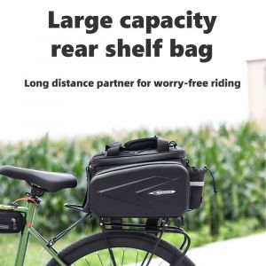 Sac De SièGe ArrièRe De VéLo à Coque Rigide, Sac De Support De VéLo éTanche Avec Bandes RéFléChissantes Pour Porte-Bagages ArrièRe De VéLos - Neuf