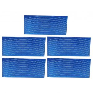 5pcs / Set Mountain Bike Autocollants R&eacute;fl&eacute;chissants Haute Temp&eacute;rature R&eacute;sistant &Agrave; La Roue De V&eacute;lo Rayures Bleu - Neuf