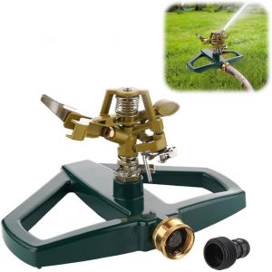 Ulteronixshop-Pulv&eacute;risateur &agrave; gazon en m&eacute;tal pour arrosage Gardena, arroseur de pouls avec support et base, arroseur d'eau automatique, arroseur &agrave; pulsation, rotation &agrave; 360 degr&eacute;s - Neuf