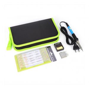 Ensemble de stylos a bois, outils, pointes, alphabet, chiffres, symboles, pochoirs, prise UE 220 V - Neuf