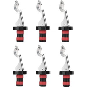 Checarzhn--No1-Lot De 6 Bouchons De Bouteille De Vin À Levier Réutilisables Avec Ouvre-Bouteille De Bière, Économ Ur De Bouteille Pour Sceller Le Vin, Le Prosecco, Les Boissons Et Les Spiritueux - Neuf