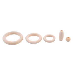 Corde de coton naturel cordon de macramé 3mm avec anneau en bois bâton de bois pour bricolage anneau de dentition kit de macramé suspension murale - Neuf