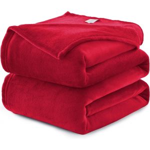 Tianyi-Plaid Couverture Polaire Flanelle En Microfibre, Jeté De Canapé 150x200 Rouge, Couverture Lit Jete De Canape 2 Personnes, Plaid Fourrure Grand Chaud Et Doux En Peluche, 200x150 - Neuf