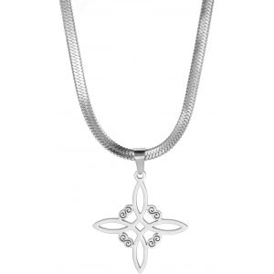 Kal-Collier En Acier Inoxydable Avec Noeud De Sorci&egrave;re Celtique Pour Homme Et Femme - Pendentif En Forme De Noeud De Sorci&egrave;re G&eacute;om&eacute;trique - Amulette Magique Wiccan Pa&iuml;enne - Cadeau D'anniversaire - Neuf