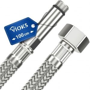 Kalanka-Tuyau Blind&eacute; 1/2"" (19,3 Mm) &Uuml;m X M10 100 Cm Et Tuyau De Raccordement Flexible Pour Wc, R&eacute;servoir De Chasse D'eau, Robinet De Cuisine, Salle De Bain Et Tuyau Flexible - Neuf