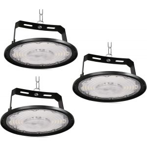 KAL-3 Pièces Ufo Projecteur Led Industriel 200W, High Bay Eclairage Atelier Avec Support 20000Lm Ufo Lampe Atelier 6500K, Ip65 Étanche Éclairage De Plafond Led Pour Garage Entrepôt Atelier Usine - Neuf
