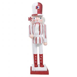 Figurine de soldat en bois de 15 pouces, décoration de gâteau, casse-noisette, poupée, marionnette, jouet, décoration de Noël, décoration de maison de vacances - Neuf