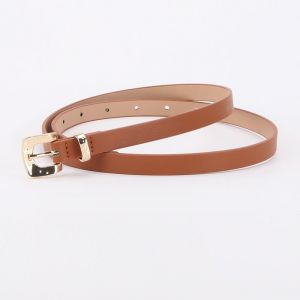 Une Jolie Ceinture Fine Pour Femme En Cuir Camel, 105 Cm, Avec Boucle Ardillon En Alliage, Utilisée Pour Les Pantalons, Les Jeans Et Les Robes - Neuf