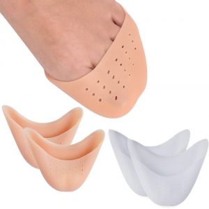 Lot De 2 Paires De Protège-Orteils, Embouts Professionnels En Gel De Silicone, Coussinets Pour L'avant-Pied, Pour Chaussures De Danse Classique À Bout Rond - Neuf