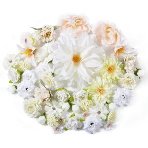 Sjzg-42 Pi&egrave;ces Fleurs Artificielles Deco Blanche Fausse Fleur En Tissu 13 Esp&egrave;ces 2-13cm Petite T&ecirc;te De Fleur Artificielle Pour Diy Bricolage Scrapbooking Decoration Gateau Mariage Table F&ecirc;te - Neuf