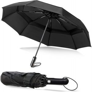 ERSHI-Parapluie Pliant Anti-tempête Résistant Aux Intempéries Ouverture Automatique Pliant Golf Taille 54 Pouces Grand Parapluie V[135] - Neuf