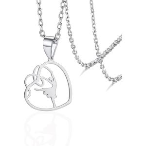 Kal-Collier Ballerine Ballet Cadeaux Pour Filles Femmes Dainty Dance Recital Ballet Coeur Pendentif Bijoux Pour Fille Maman - Neuf