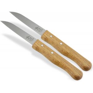 Checarzhn--No1-Couteau À Éplucher De Solingen Couteau De Cuisine (Set De 2) Avec Lame En Acier Inoxydable Couteau À Légumes Avec Manche En Bois Véritable Petit Couteau Universel Pour Éplucher Et Déco - Neuf
