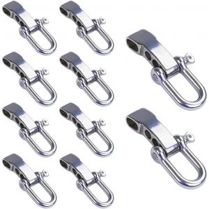 Lot De 10 Manilles Réglables En D, En Alliage De Zinc Haute Résistance, En Forme De U, Pour Paracorde, Pour Bracelets De Survie En Corde D'extérieur - Neuf