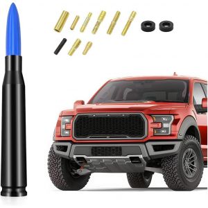 Antenne Voiture, Mini 14 cm Antenne Radio Toit de Voiture, Remplacement Universelle Antenne Auto avec Fonction Réception FM Puissante, Antenne Radio Voiture Universelle Court(Bleu) - Neuf