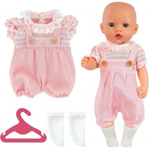 KALANKA-Vêtements De Poupée, Poupée Accessoires pour Poupées Vêtements De Poupée 14-18"", Taille 35-45 Cm pour Poupées-poupée Non Incluse (Salopette - Rose) - Neuf