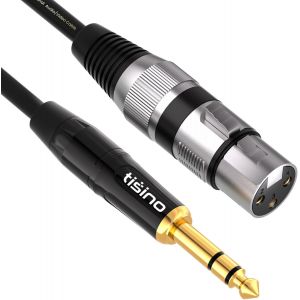 ASFASFq-Câble XLR vers Jack 6,35 mm, Câble XLR Femelle vers Jack Stéréo TRS 6.35 mm pour Hautparleur, Microphone, Amplificateur, Mixeur- 1M - Neuf
