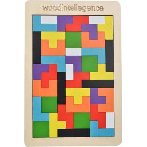 FEW-Puzzle Tetris Tangram, Tetris Puzzle 3D en Bois, Blocs de Construction en Bois Colorés, Russe en Forme Bloc, Jeux Montessori, Intelligence Jigsaw, Jigsaw Blocs Géométriques pour Fille Garcon 3 4 - Neuf