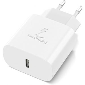 Prise De Chargeur Rapide Usb C 25W Samsung Pour Samsung Galaxy S25 S24 S23 S22 S21 Ultra 5G S20 Ultra S20 S20+ S10 A06 A05 A04 A16 A15 A25 A35 A55 A54 5G A52 A51 A32 A31 Bloc De Charge Rapide Usb-C - Neuf